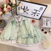 T3【悦禾】秋款上新皮衣秋季长袖儿童女宝皮衣时尚休闲儿童衣服7630