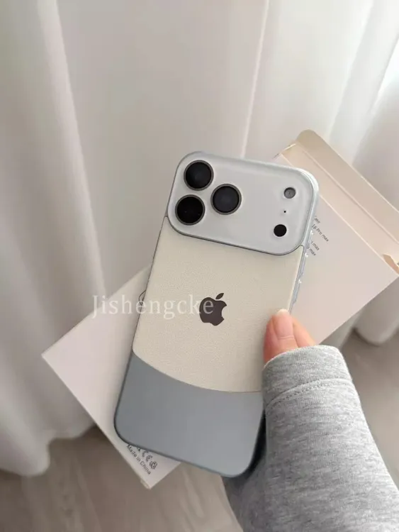 ins拼色素皮纹适用iPhone17promax手机壳14手机壳16ProMax水晶17