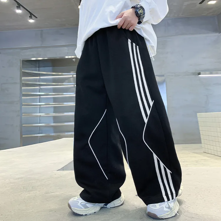 儿童装男童裤子春秋冬款6-12岁中大童加绒加厚运动裤卫裤男孩长裤