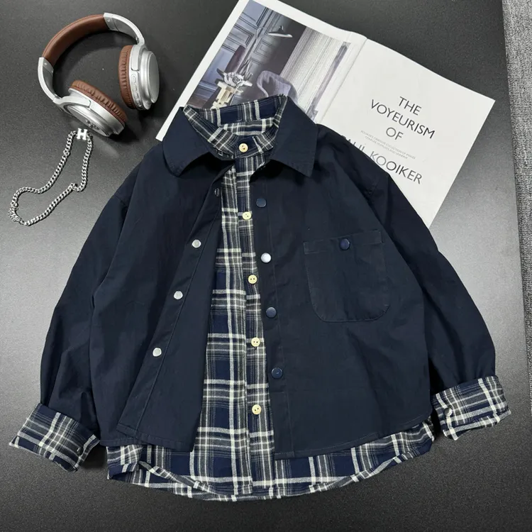 男童秋季双面穿上衣新款假两件中大童春秋休闲外套MT68060-TY