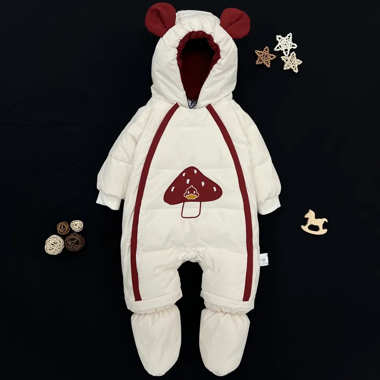 25606 新国标90冬季新品加厚婴幼儿小鸭蘑菇羽绒连体衣