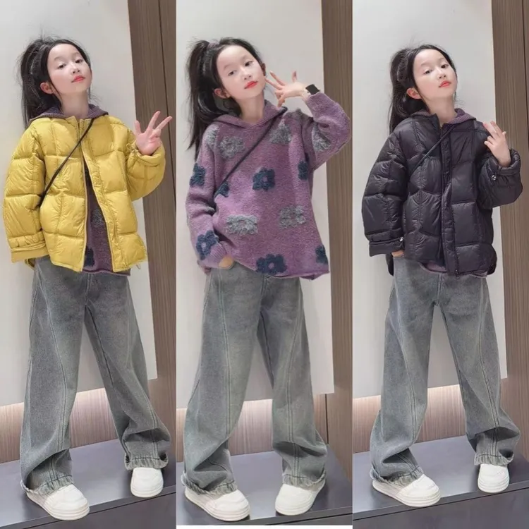 女童棉服冬装2025新款洋气时髦中大童短款棉衣韩版好看儿童套装