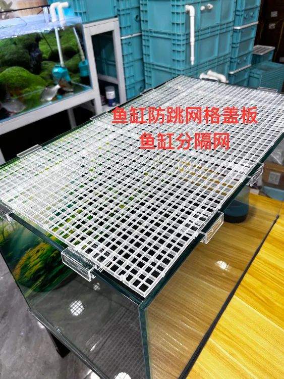 鱼缸防跳缸盖板底部隔离板隔离网可拆剪可拼接塑料防跳网鱼缸
