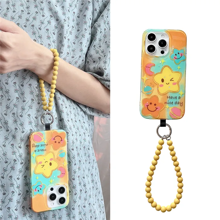 少女可爱创意星球星星适用苹果15/14/13手链珠iphone16pro手机壳