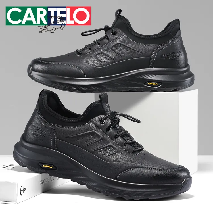 卡帝乐鳄鱼户外休闲皮鞋男春夏透气软底百搭通勤真皮商务运动鞋子商品图