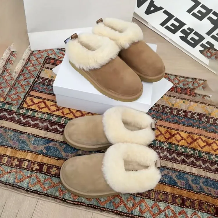 诗歌兰时尚厚底雪地靴女2025冬季新款皮毛一体防滑百搭棉鞋9655-3