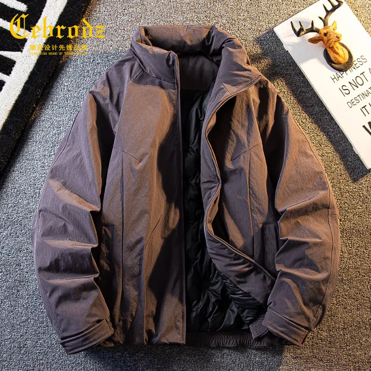 法国Cebrodz男士立领冲锋羽绒外套冬季中年户外新国标保暖上衣潮