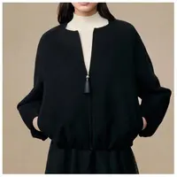 1934鄂1980新品羊毛双面呢泡泡袖女装简约休闲短外套25秋冬