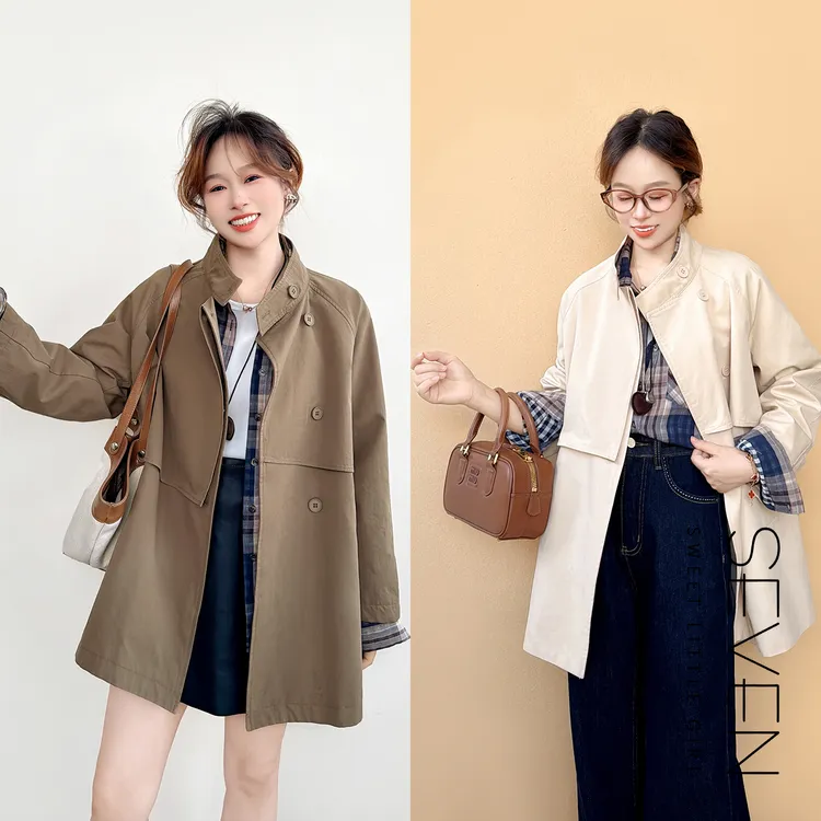 通勤快线⑧七七146小个子设计感短款风衣外套女2025早秋新款小美说