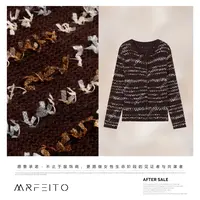 MRFEITO菲爷驾到【织纹棕】100绵羊毛复古气质开衫H302KS02Q33504