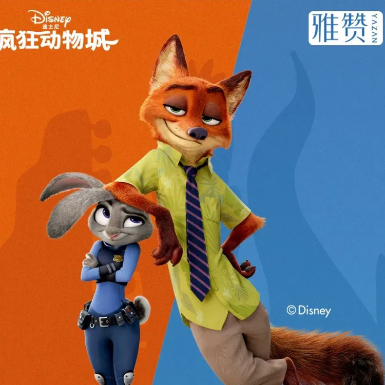 雅赞迪士尼疯狂动物城联名款秋冬被水洗被柔软蓬松可机洗免被套