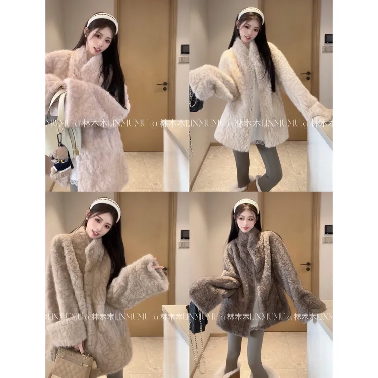 【冬季暖炉】大翻袖冬季中长秋冬环保小胡羊外套