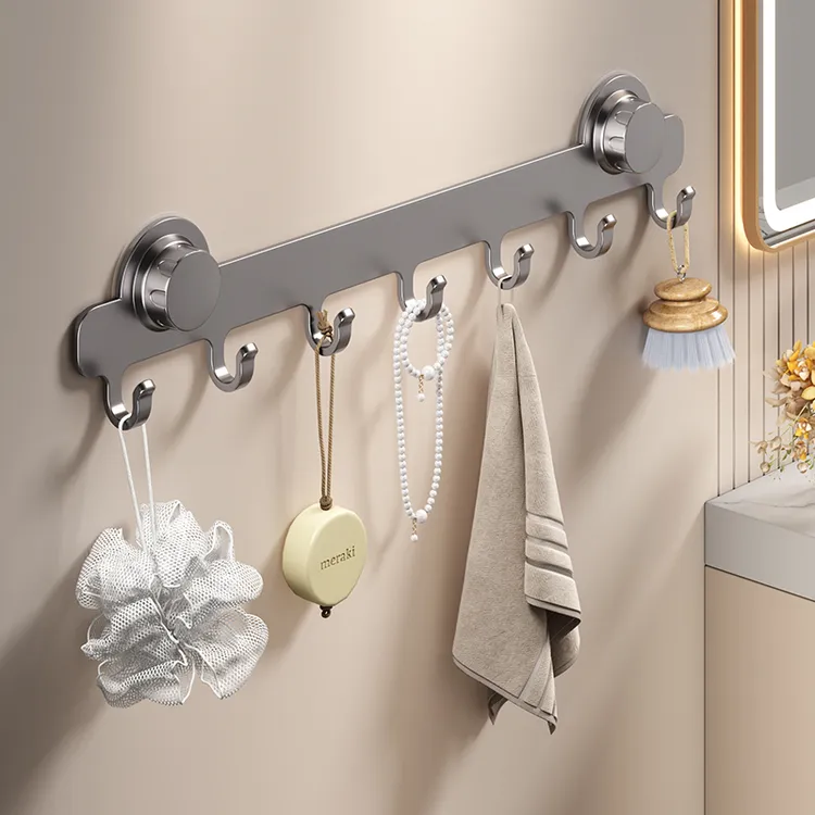 双吸吸盘门后挂钩挂衣架子免打孔强力承重置物架浴室墙排钩卫生间