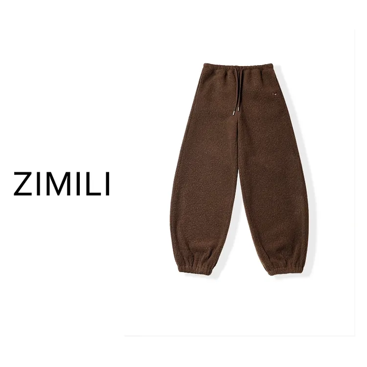 【亮哥欧货女装】冬季加厚《小马裤●咖啡色》软糯裤脚抽绳长裤260368