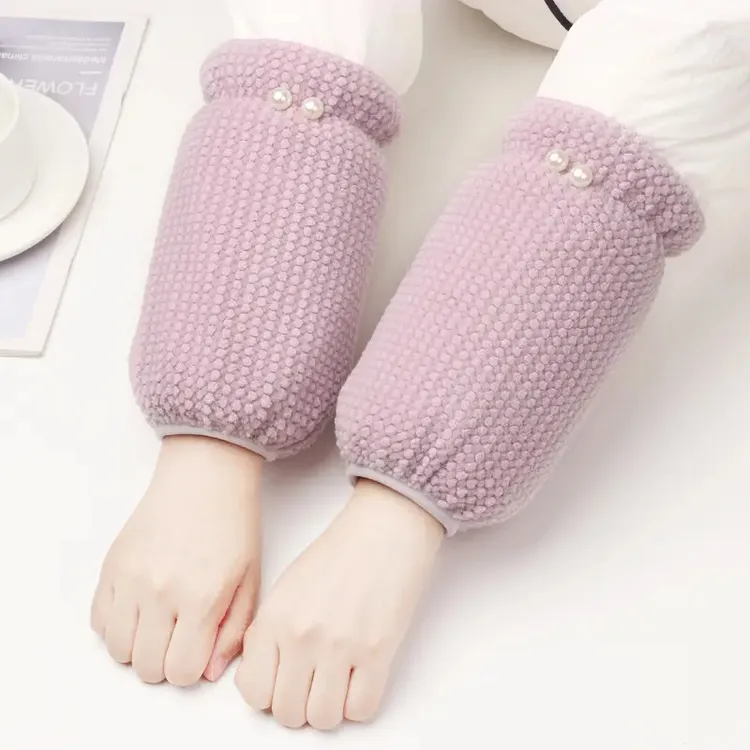 短款珍珠防污耐脏家务办公成人护袖时尚百搭套袖冬天袖套女绒布