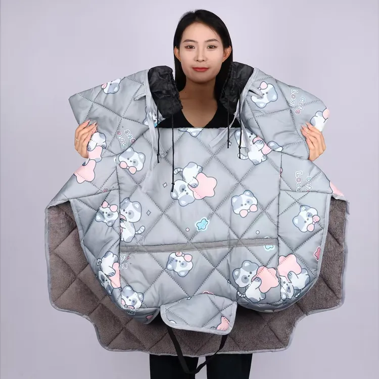 电动车冬季挡风被加大加厚挡雨电摩防风防水保暖户外电动车挡风被