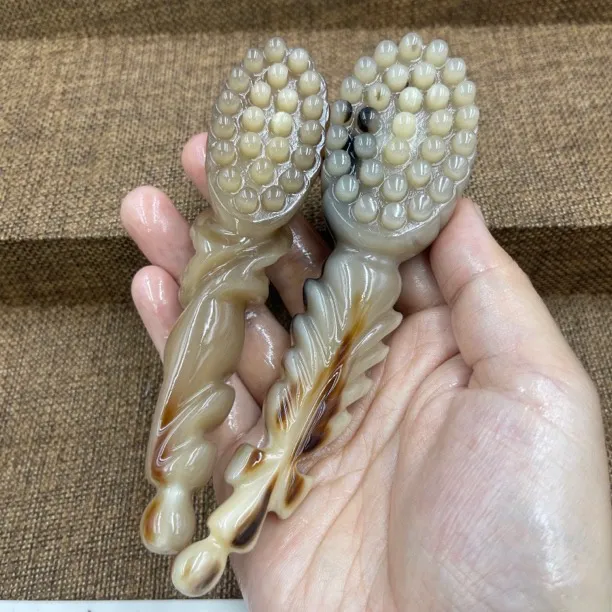 天然牛角小莲蓬眼部眼周按摩脸部美容棒点穴拨筋棒眼袋眼纹提拉