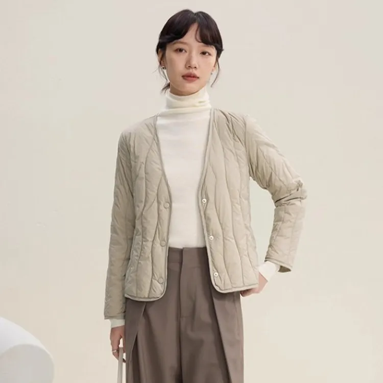 春秋外穿轻便薄款夹棉外套棉衣女士冬季大衣叠穿棉衣内胆短款棉服
