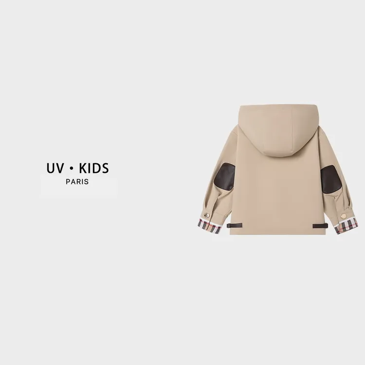 【G.L高定童装】秋季高定新款儿童男女儿童时尚轻奢连帽风衣外套
