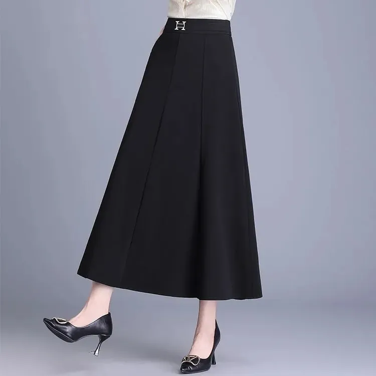 时尚高腰成人通勤半身裙2025春夏显瘦长裙显瘦大码百搭气质裙子