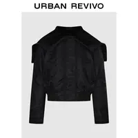 【HOT】UR2025冬季新款女装休闲毛绒拉链连帽棉服UWH150049