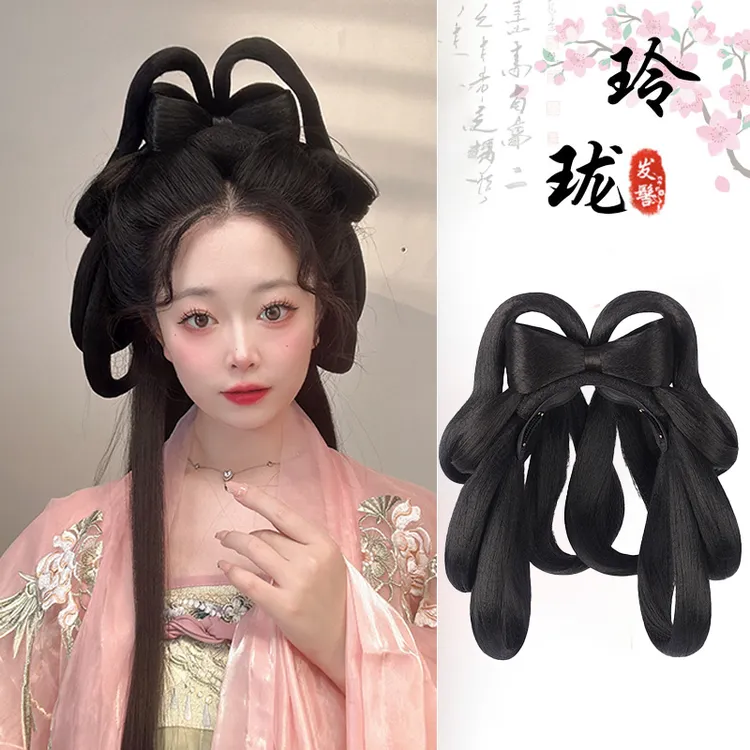 古装汉服头饰懒人发箍一体式假发包垫发古风假发造型盘发发髻发饰