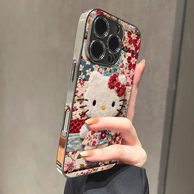 花裙凯蒂适用可爱iPhone16苹果13卡通手机壳17promax情侣15简约XR