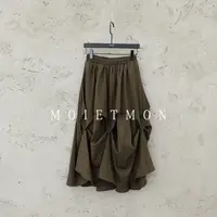 Moi et mon秋季新款小众百搭时尚不规则半裙简约纯色气质半裙