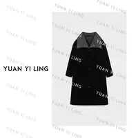 袁艺灵【威尔士】90白鹅绒双面可穿丝绒设计感羽绒服外套3055