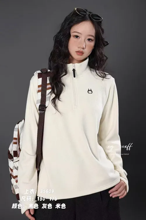 青少年女童加绒打底衫立领半高领卫衣长袖儿童上衣  飞飞85609