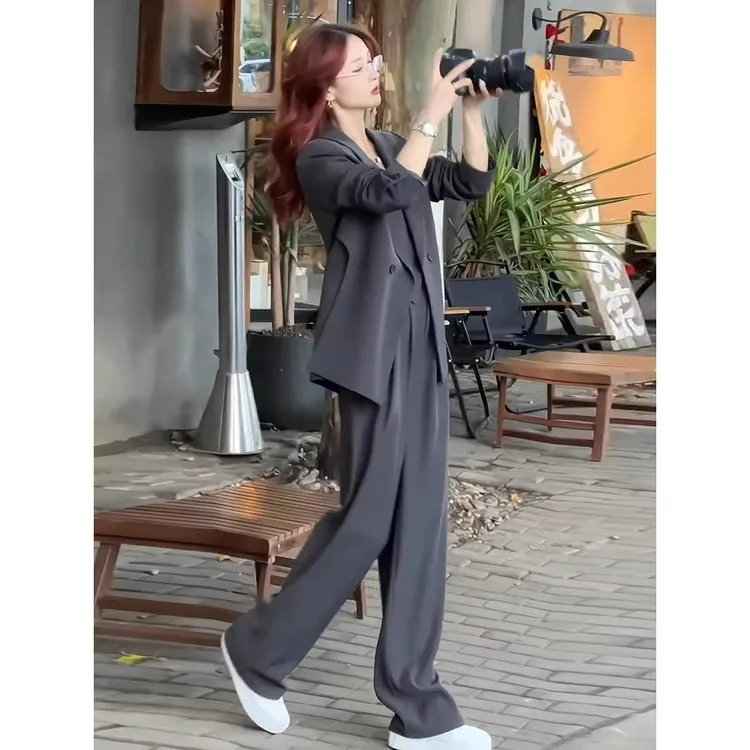 淳启早春职业西装三件套女新款高级感炸街气质西服外套阔腿裤套装