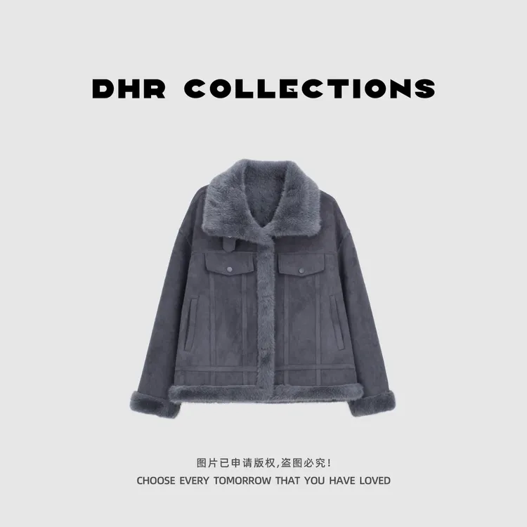 豆豆11【西伯利亚毛毛】冬季加厚保暖麂皮绒外套-225025DW