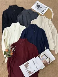 常规长袖双拉链休闲毛衫