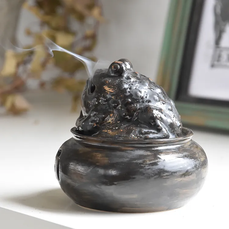 陶瓷香炉家用熏香炉香薰盘塔香室内户外盘香炉专用香炉带盖摆件