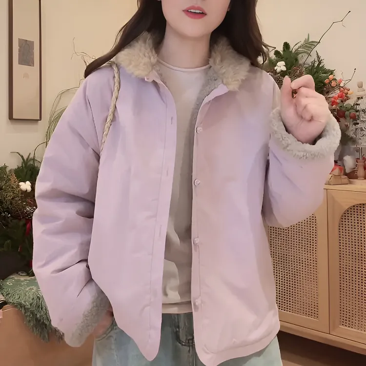 2025秋冬季新款高级感复古港风加厚外套保暖百搭宽松减龄洋气上衣