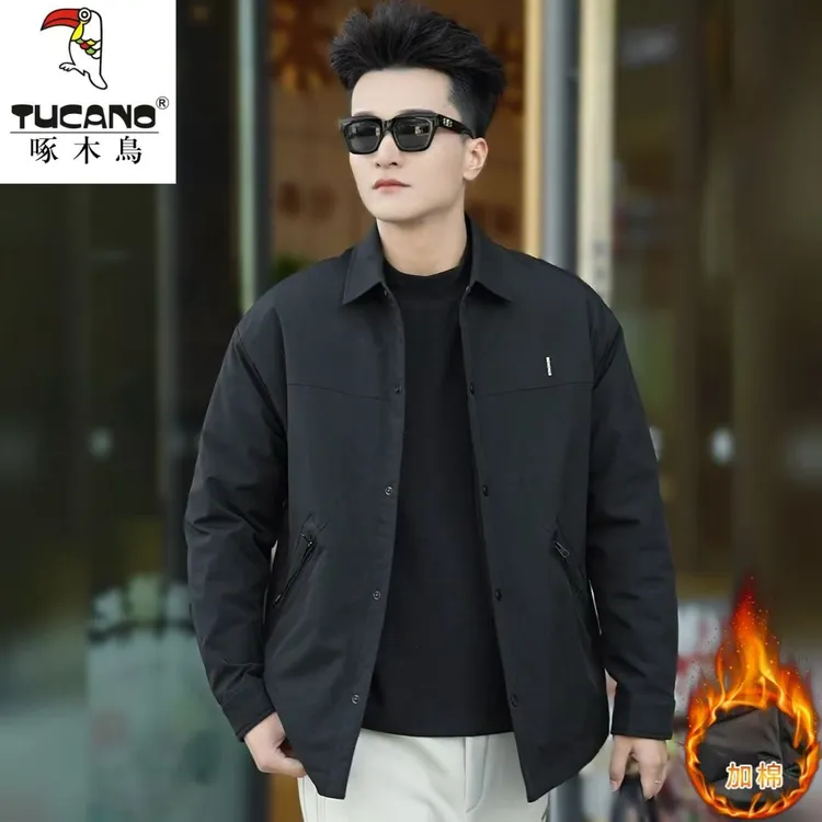 TUCANO/啄木鳥秋冬男加棉加厚时尚潮流百搭翻领休闲衬衫夹克外套