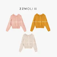 ZZMOLI 软糯baby 绵羊毛混纺衫慵懒风连帽毛衣套头针织衫ZBY18165