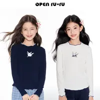 Opennunu女童兔兔印花密边打底衫秋季软糯亲肤半高领针织上衣