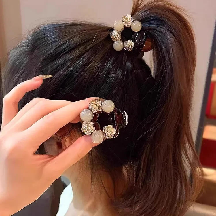 高级感半扎发女高马尾抓夹固定神器2025新款后脑勺发夹小夹子发饰