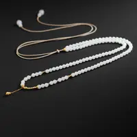 本真 | “月临”严选精品和田玉顶俄白玉3mm+万能链项链