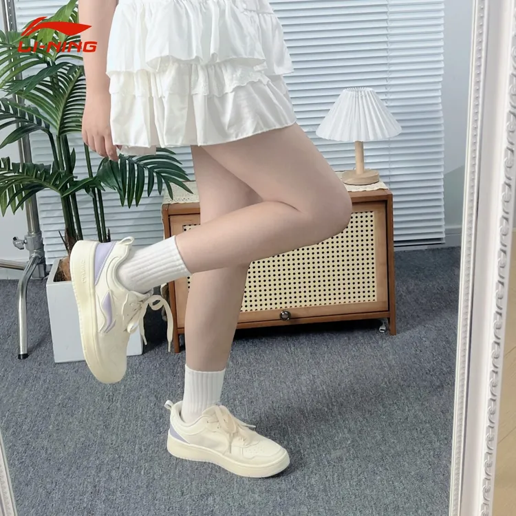 李宁初云板鞋女鞋秋季新款休闲鞋舒适软弹厚底增高小白鞋运动鞋女