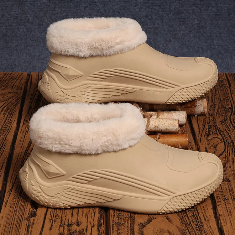 冬季加绒加厚保暖男款棉拖鞋防滑防水防寒高帮户外穿雪地靴