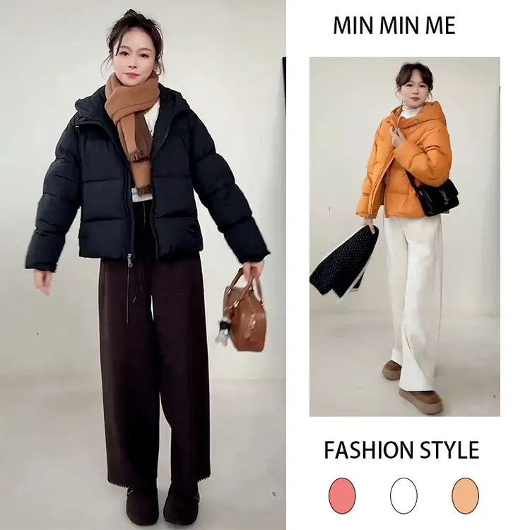 小个子韩版轻熟风长袖棉服女秋冬季新款潮流加绒休闲阔腿裤两件套