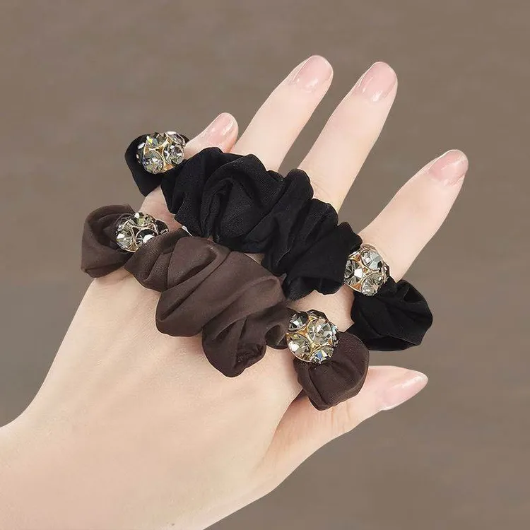 简约高级感闪钻发圈精致复古扎马尾头绳女网红气质高弹力扎头发绳