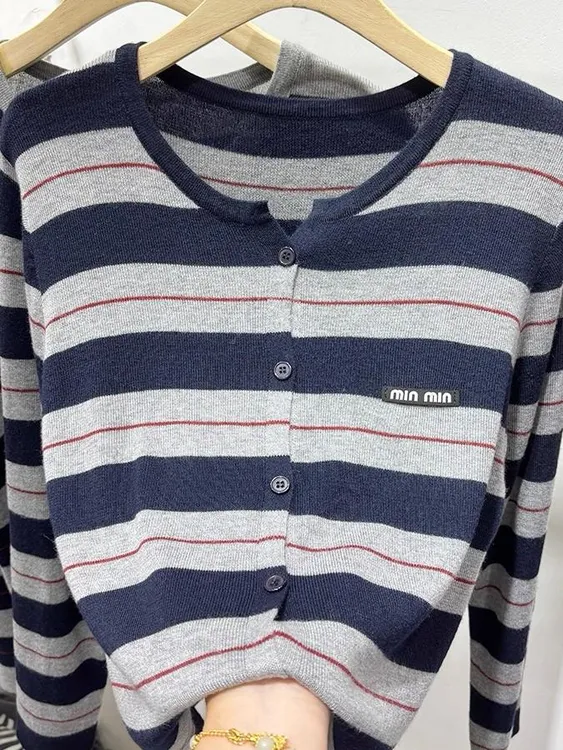 1225长袖打底针织开衫女春秋款大码上衣显瘦百搭秋季早秋圆领