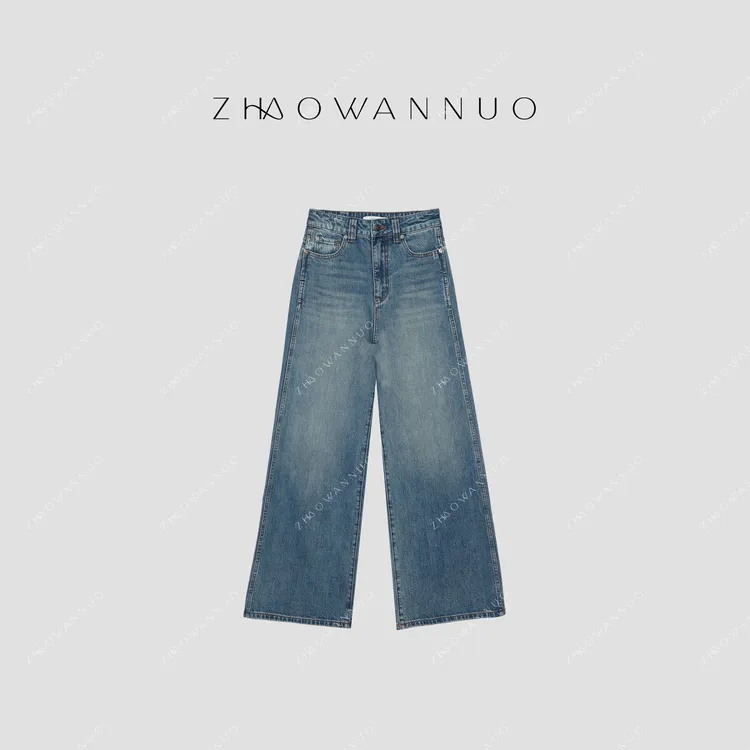 ZHAO WANNUO 丨Kha*te高腰高级水洗阔腿休闲牛仔裤NC0757