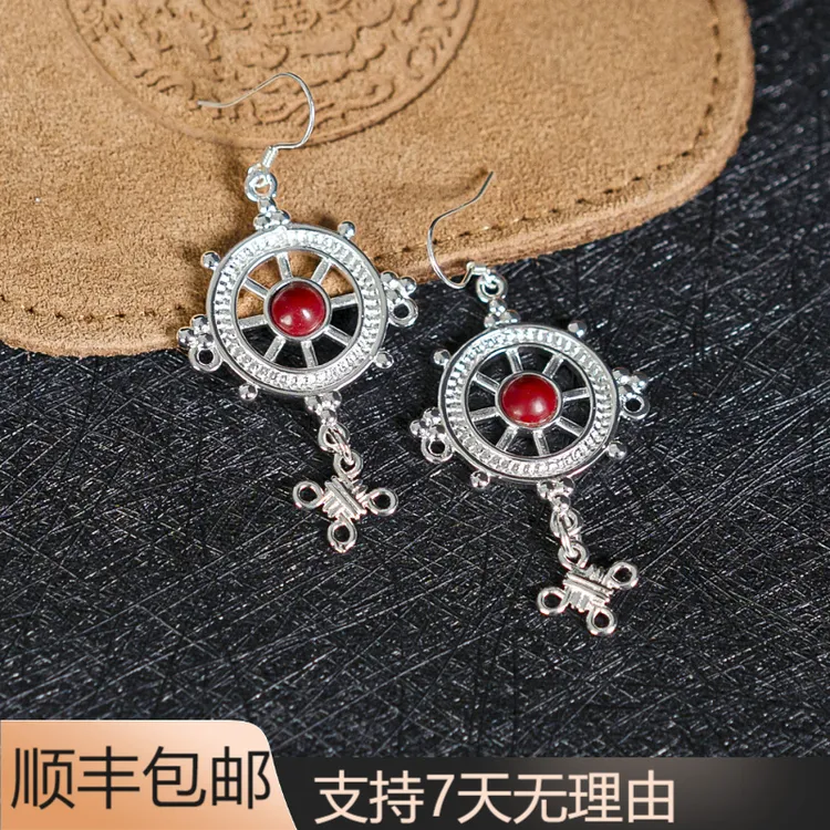 A4【正品】新款百搭气质复古个性流苏国风古典银耳钩高级耳饰