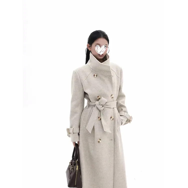 【璐璐专属】全额运补 【秋冬战袍】设计感长款毛呢大衣秋冬厚款可拆卸斗篷外套