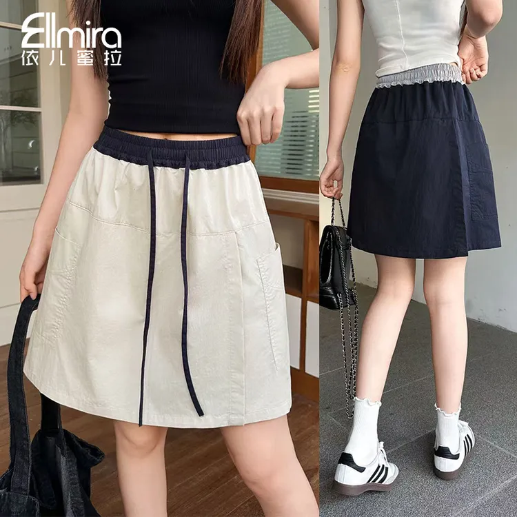 9309女童裙短裤工装裙裤速干夏季儿童休闲2025新款大童女孩洋气薄