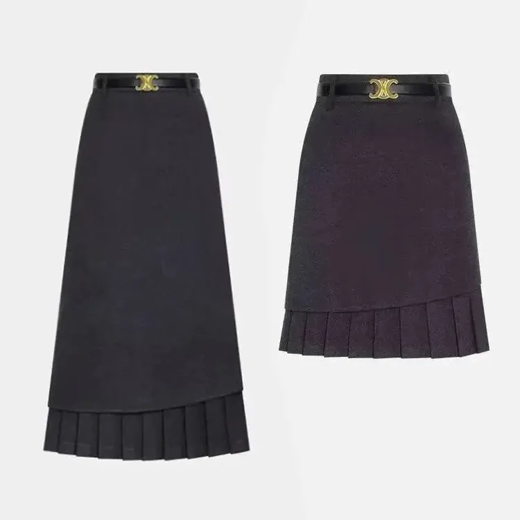 新款上新时尚气质显瘦温柔高级百搭洋气半裙高腰显瘦烟灰色半身裙